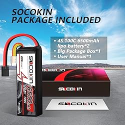 Socokin 4S Lipo Battery 14.8V 6500mAh 100C 4 Cell
