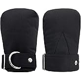 Littleforbig Black Adult Baby Soft Padded Mittens - Hand Restraint Gloves with Comfort Padding Double Security Breathable & Warm for Ultimate Protection