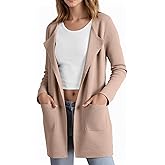 EIHUP Women's Open Front Cardigan Knit Sweaters Lapel Neckline Long Coatigan Lady Jacket Coat Fall Winter Outerwear Pockets