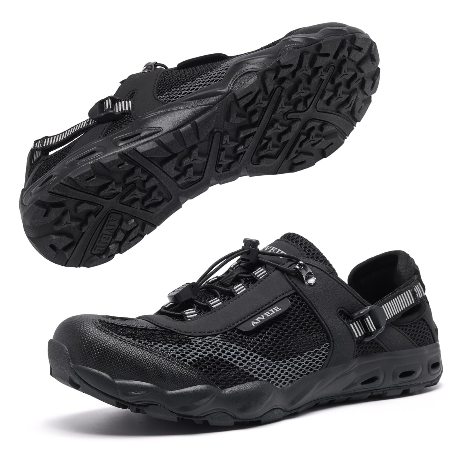 Photo 1 of AIVEJE Men’s Amphibious Water Shoes - Summer Hiking Athletic Water Sandals Closed Toe Aqua Sneakers 10.5 Black