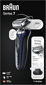 Braun Series 7 71-B1200s Electric Shaver with EasyClick Trimmer 360° Wet & Dry view 7