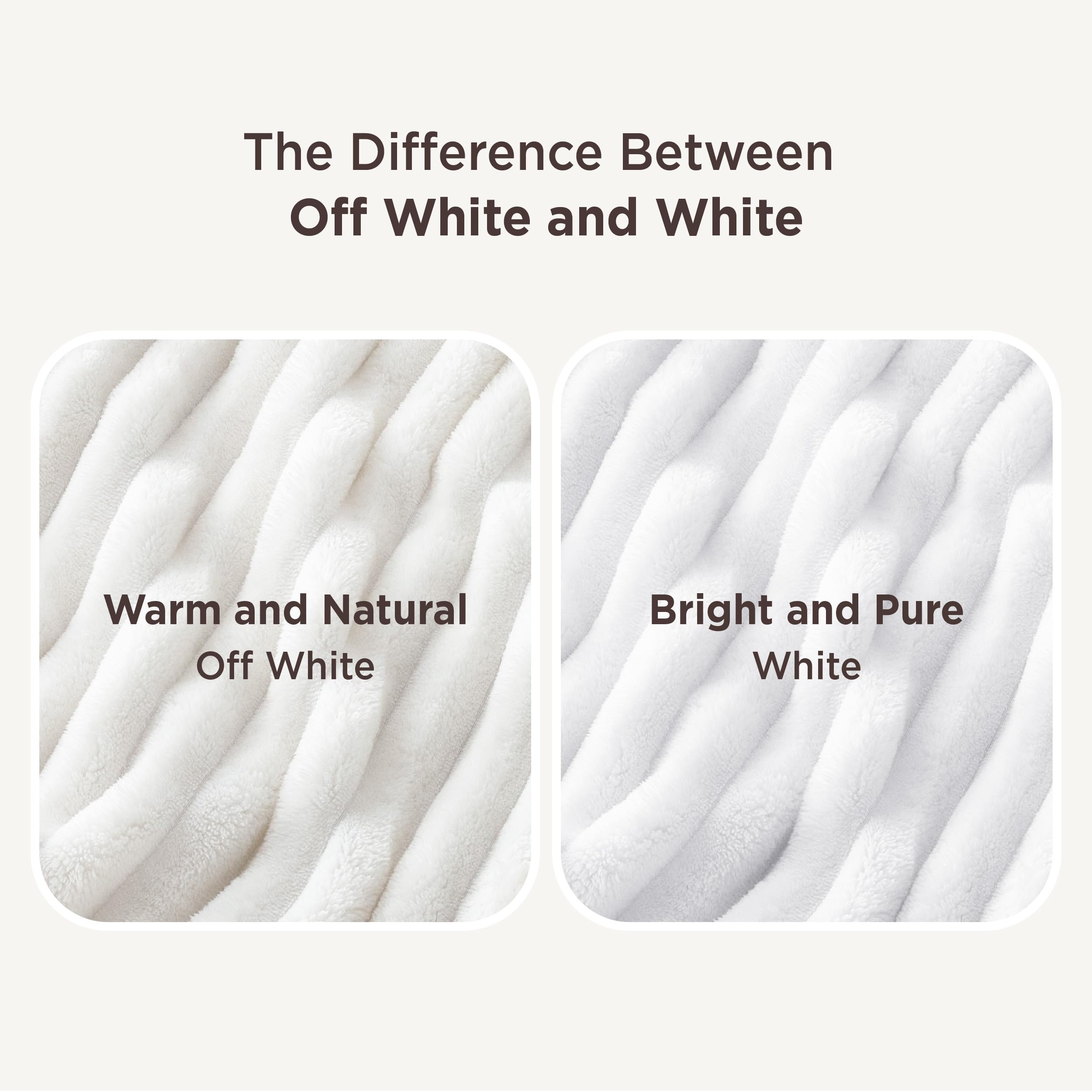 Bedsure GentleSoft Blankets Queen Size for Bed - Cozy Soft Sofa Couch Cover Blankets for Women, Cute Large Bedding Fleece Throws for Girls, Off White, 90x90 Inches