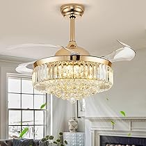 42'' Fandelier Ceiling Fans with Light, Chandelier Ceiling