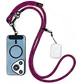 SLKOAPI 8mm Universal Phone Lanyard, Adjustable Crossbody Neck Strap with 2 Lobster Clips,2 Phone Tether Tab, 2-Color Braided