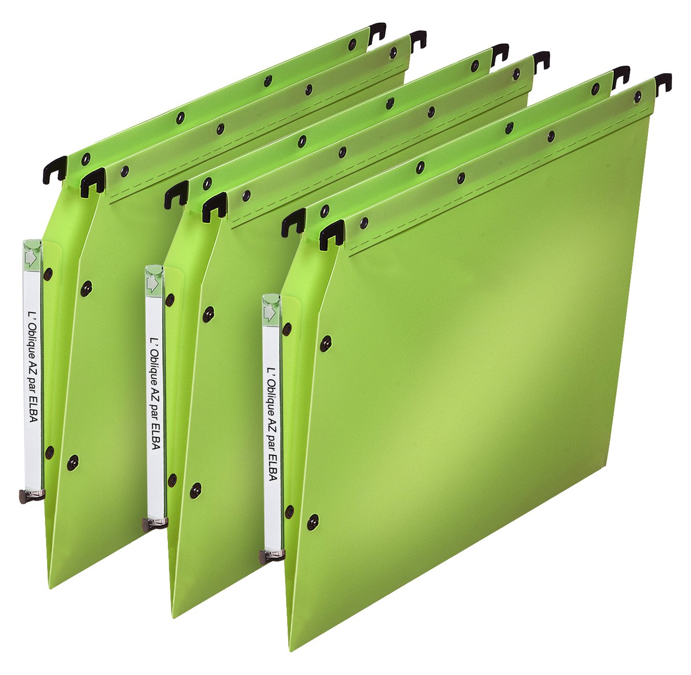 Elba Ultimate PP Pack of 10 Suspension Files for Cabinet with V-Base Polypropylene Opaque Green — image 1