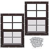 Tandefio 2 Pcs 12'' x 18'' Brown Flush Mount Shed