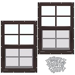 Tandefio 2 Pcs 12'' x 18'' Brown Flush Mount Shed