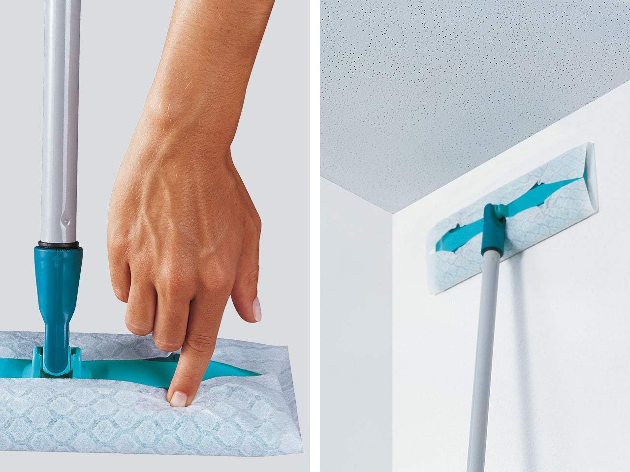 Leifheit Clean & Away Dust Cloths, Pack of 20, Attract Dust for Hard Floors Fits Mop, 28 cm Wide, White, Compact - Image 4