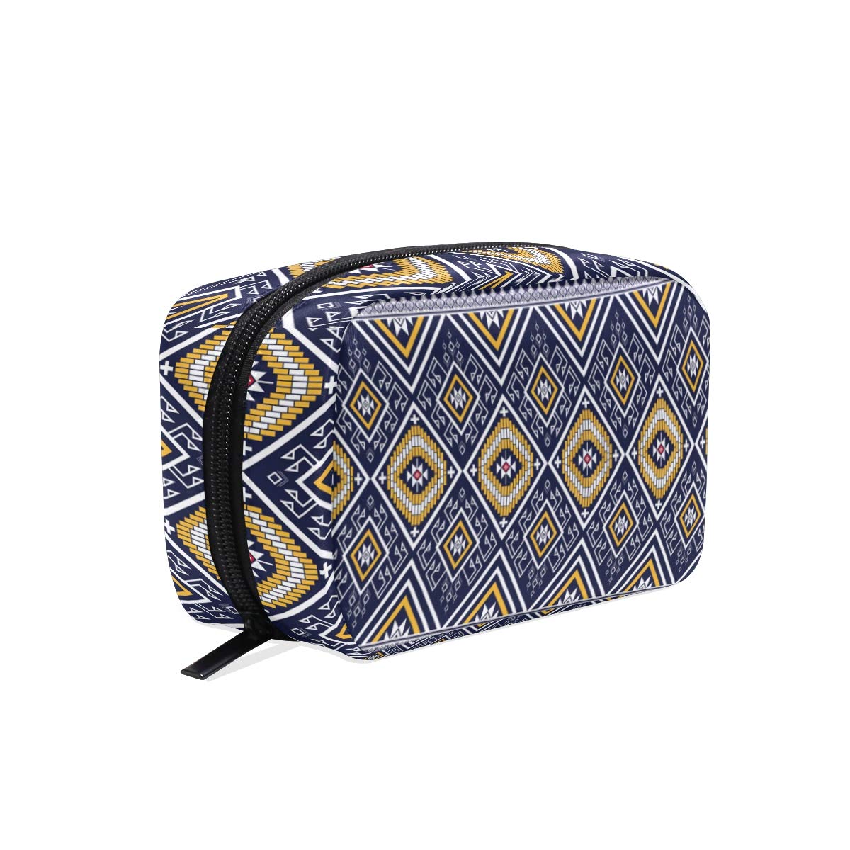 Makeup Cosmetic Bag Ethnic Geometric Striped Pouch Clutch