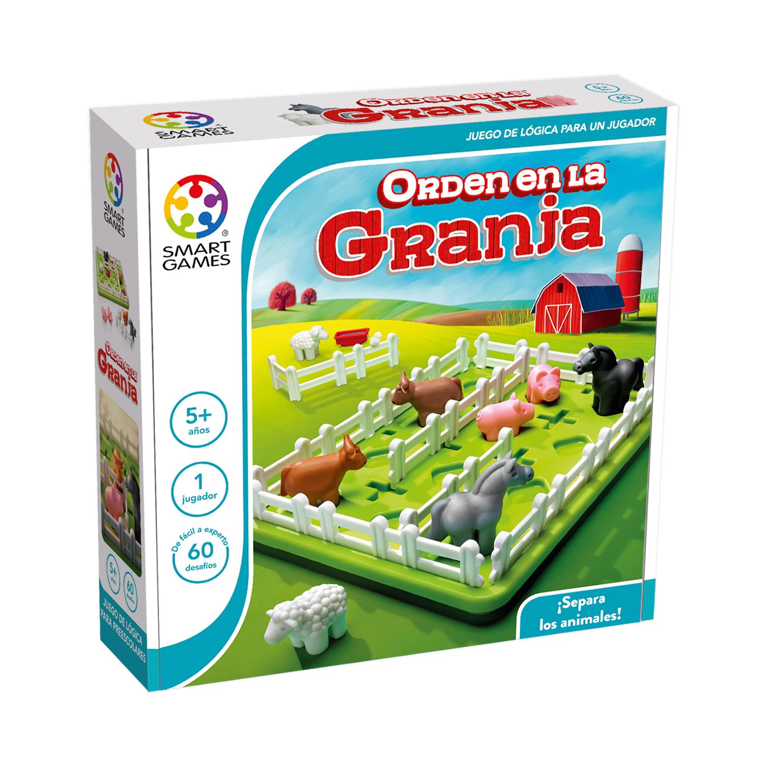 SmartGames - Order on the Farm - Smart Games, Educational, Children's Board Games, Kids, Puzzle Toy for Toddlers, Multicolor (Ludile SG091ES)