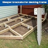 AMLOOPH Railway Sleeper Brackets 4 Pack Heavy Duty Garden Edging Stakes view 7