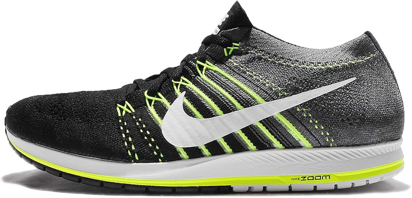 Amazon.com | NIKE Unisex Flyknit Racer Running Shoe (5 D(M) US, Black/White-Dark Grey-Volt 