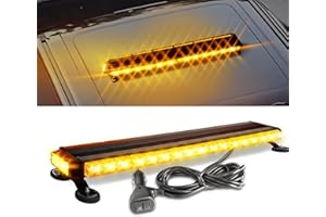 BraveWAY 38 Inch LED Strobe Light Bar Rooftop Amber High-Intensity Emergency Flashing Warning Beacon Lights with Magnetic Base for Tow Trucks Pickup Trailer