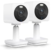 WYZE Cam OG 2-Pack Indoor/Outdoor Security Cameras with Color Night Vision | White 1080p Wi-Fi camera for monitoring with built-in spotlight, motion detection, 2-way audio; works with Alexa and Google