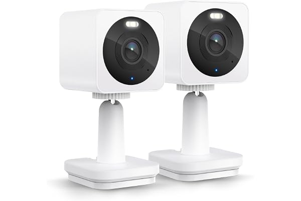 WYZE Cam OG Indoor/Outdoor 1080p Wi-Fi Smart Home Security Camera with Color Night Vision, Motion Detection, 2-Way Audio, Compatible with Alexa & Google, White (2-Pack), Free Expert Setup (Renewed)