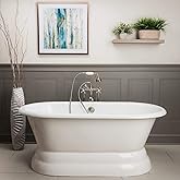 Vintage Tub & Bath Laurent 60 Inch Cast Iron Double Ended Pedestal Tub - No Faucet Drillings