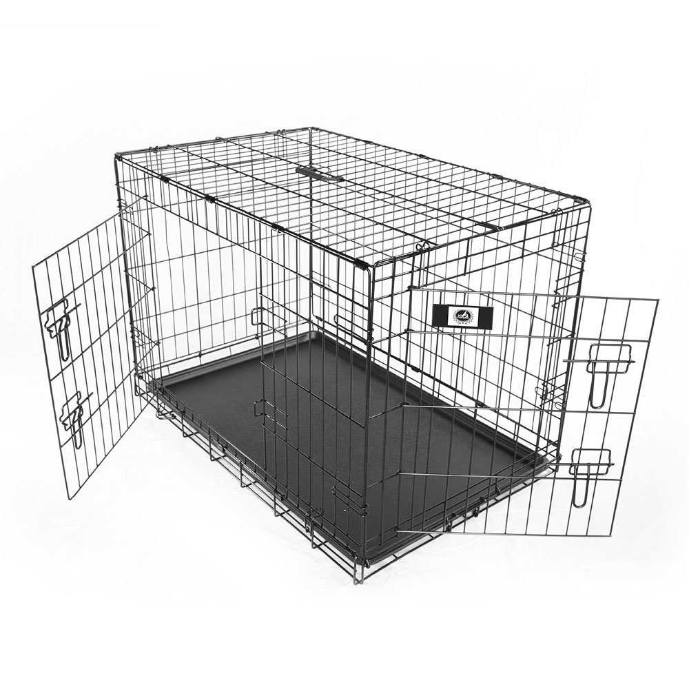 Pet Champion Deluxe 36 Inch Folding Portable 2Door Wire Pet Crate