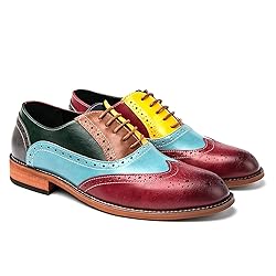 HuitJours Men Oxford Gatsby Lace up Dress Shoes