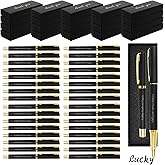 UCEHIPAW 32 Sets Thank You Gifts Black Inspirational Ballpoint Pen with Boxes Motivational Quote Pen for Coworker Teacher Staff Gift Office Supplies
