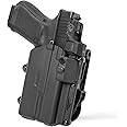 Alien Gear Rapid Force Level 2 OWB Holster – Locking Belt Slide – Right Hand – Compatible with Sig Sauer and Glock Models – No Light, Compact Light, and Large Light Options – Matte Black