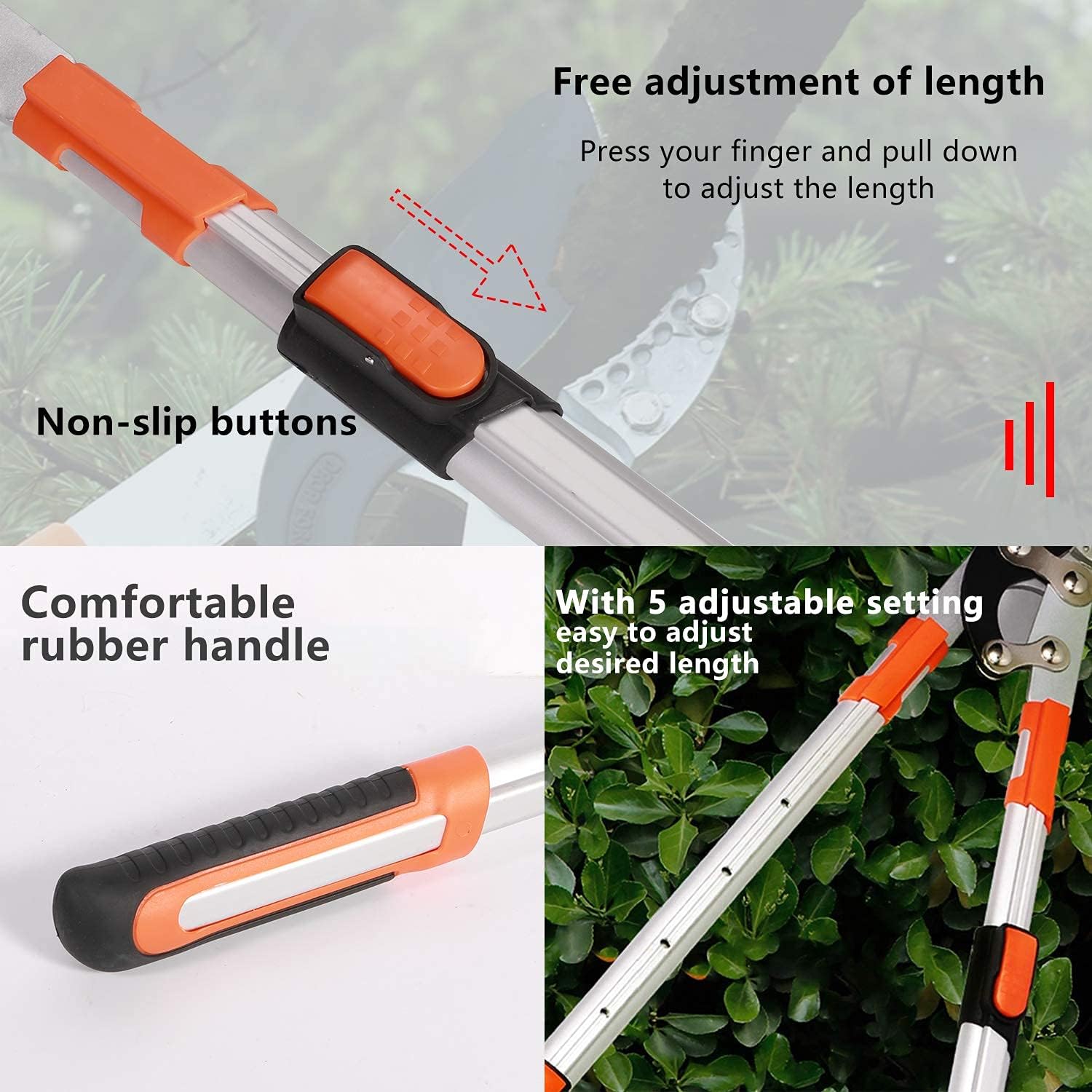 YINLONGDAO Extendable Anvil Loppers Tree Trimmer with Compound Action, Chops Thick Branches Ease, 29-41 Inch Telescopic Heavy Duty Branch Cutter, 2.4 Inch Clean Cut Capacity. : Garden & Outdoor