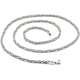 mysilverworld 925 Sterling Silver Men's King Byzantine Box Chain Necklace