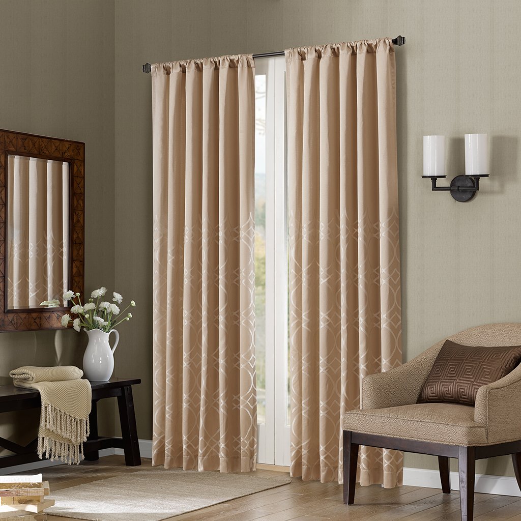 Madison Park Khaki Curtains for Living Room Traditional Modern Curtains