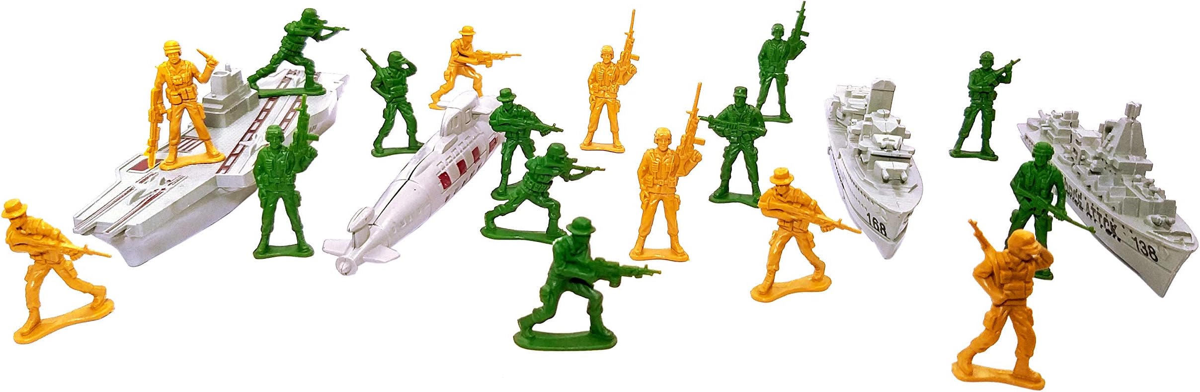 TOYMANIA Army Man Action Figures PLAYSET Toys for Kids with Assorted Full Accessories. | Set of 70 Pieces of Army Toys and Battlefield Accessories.