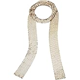 Croozy Women Glitter Sparkle Metal Sequins Neck Tie Scarf Party Evening Long Thin Skinny Tie Shawls Neckerchief