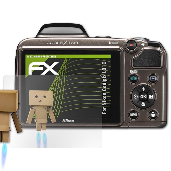 atFoliX Displayfolie für Nikon Coolpix L810 Spiegelfolie, Spiegeleffekt FX Schutzfolie