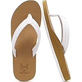 KuaiLu Womens Arch Support Flip Flops Ladies Comfort Lightweight Soft Yoga Mat Cushion Walking Thong Sandals