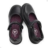 JABASIC Girls Mary Jane Flats School Uniform Dress Shoes | Adjustable Hook Loop Strap,Anti‑Collision Toe, Daily School Wear, Non-Slip TPR Outsole, Multi‑Occasion Shoes, Comfort Insole