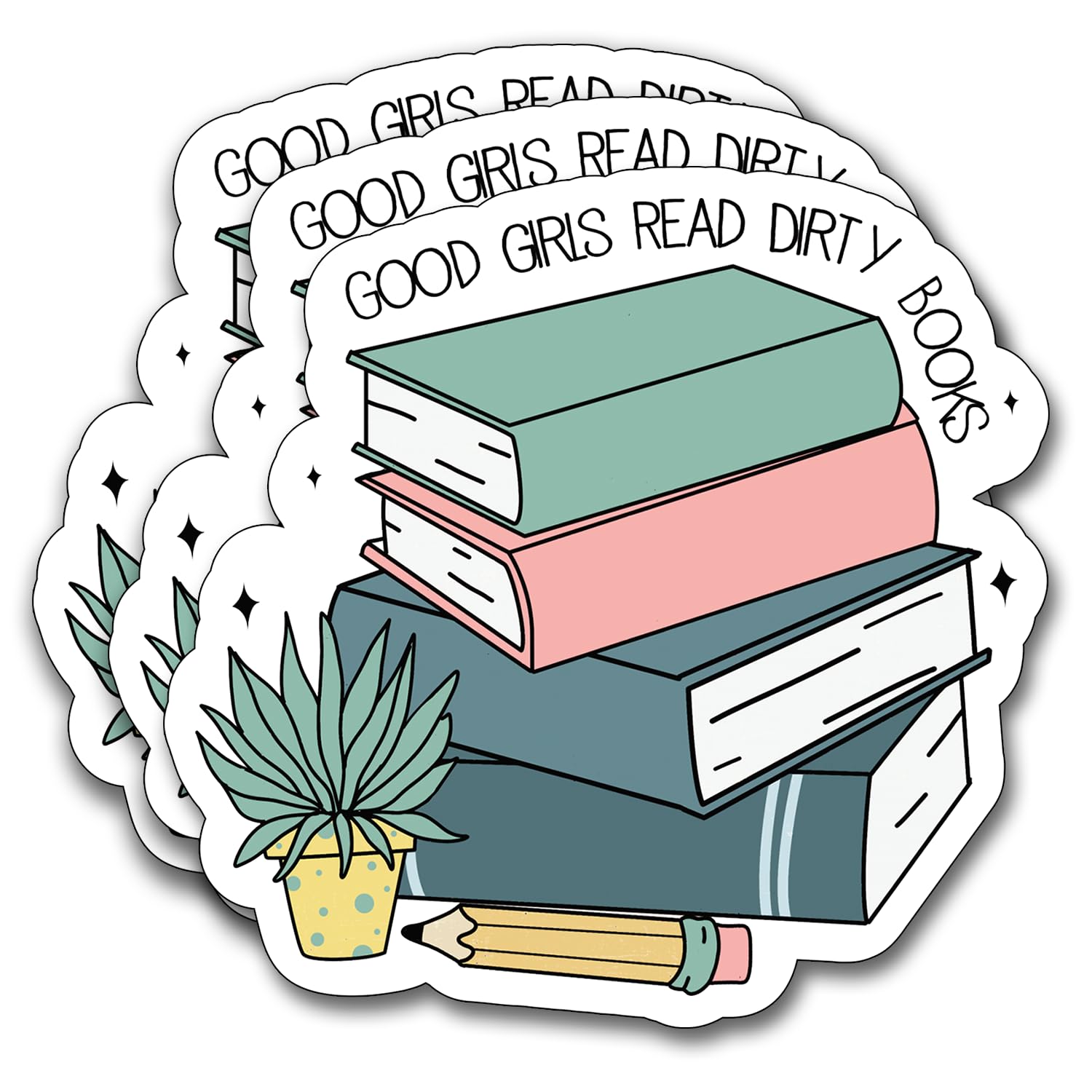 Photo 1 of (3Pcs) Good Girls Read Dirty Books Sticker, Decorate Books Laptop Phone, Water Bottles Kindles Stickers, Tumbler Sticker Waterproof Vinyl Decorate Sticker 3" Inch