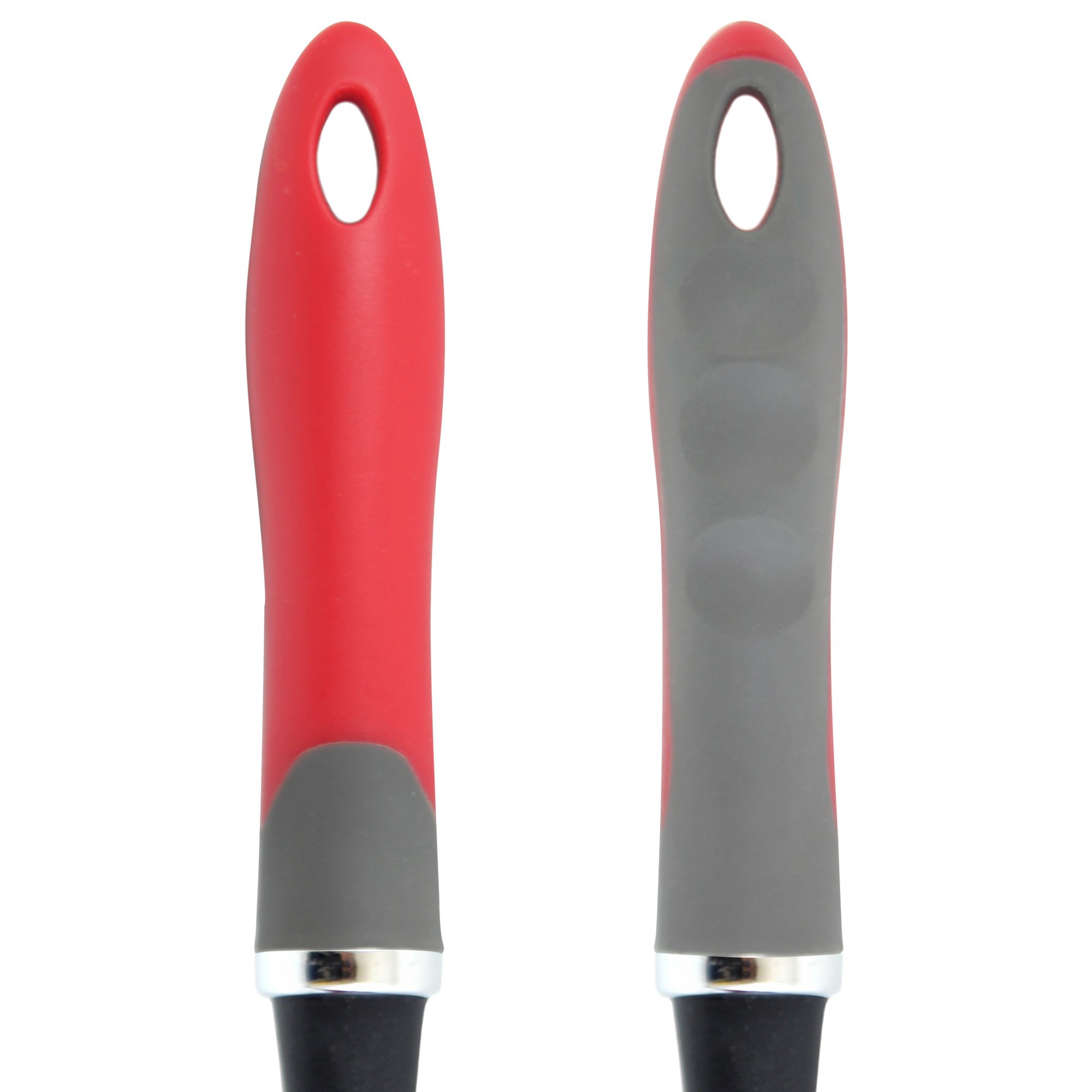 Nouveau set de cuillères de cuisine 3 pc – Remplacement à vie – Cuillères/spatules multifonction pleines & trouées + repose-cuillère – Accessoires nylon ne rayent pas les poêles Teflon antiadhésives