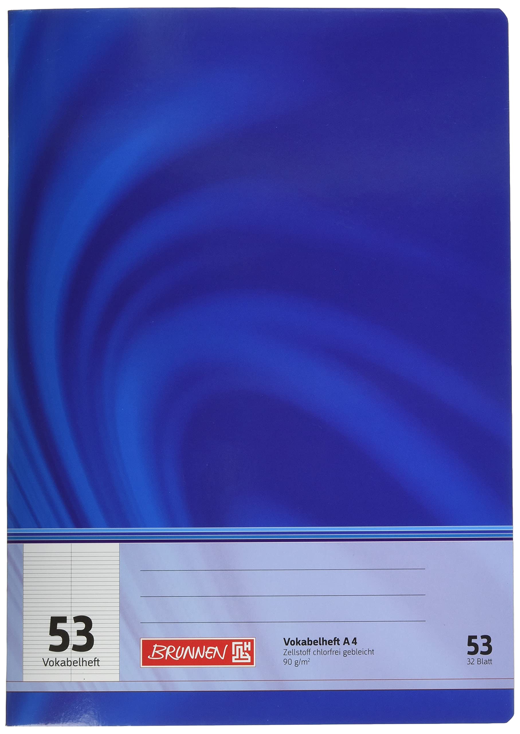 Brunnen 104349502 Vocabulary Book A4 Premium Line, 32 Sheets Lined with Divisions)