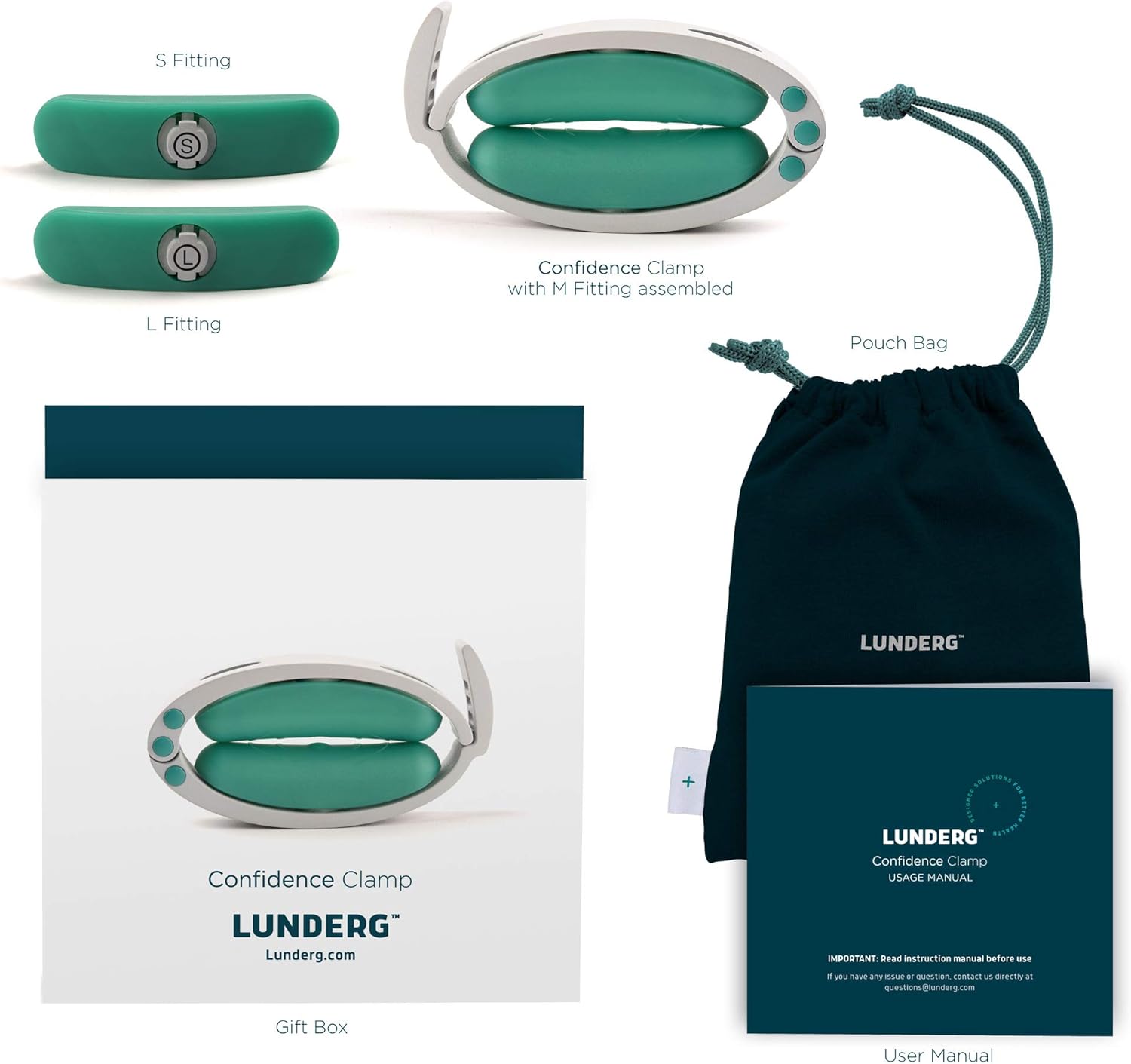 Confidence Clamp by Lunderg - Comfortable Urinary Incontinence Clamp with 3 Adjustable Sizes & Travel Bag - Recommended by Doctors & Money Back Guarantee: Health & Personal Care