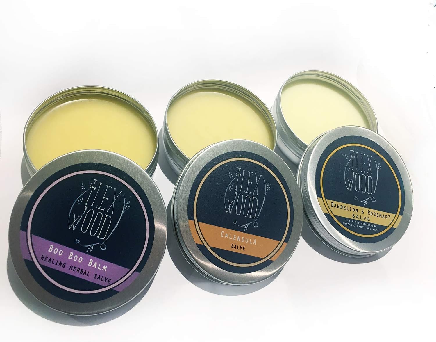 The Ilex Wood, Herbal Salve Gift Set, 100% Natural Handmade, Cruelty & Plastic Free. Skin irritation, scrapes, bites - Image 3
