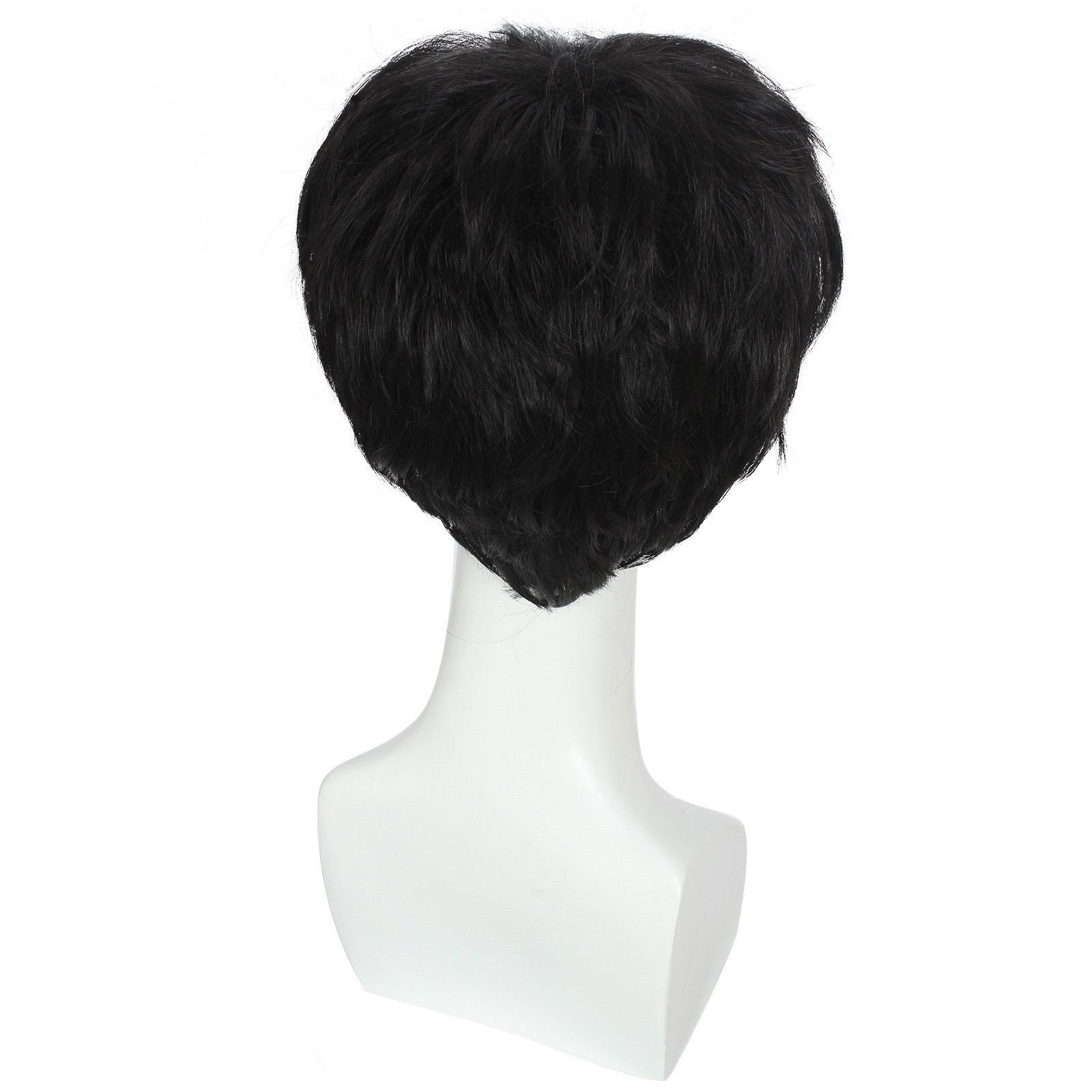 DiyWig Mens Black Wig Male Short Layered Cosplay Costume Party Natural Hair 12" Buy Online in