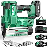 KIMO 2" Brad Nailer Cordless 18 Gauge w/ 20V Battery 2.0Ah X 2, 1000pcs Nails and Staples,180 Nails/min, 2 Firing Modes, Adjustable Nailing Depth, 2 in 1 Cordless Nail Gun and Stapler for DIY Project