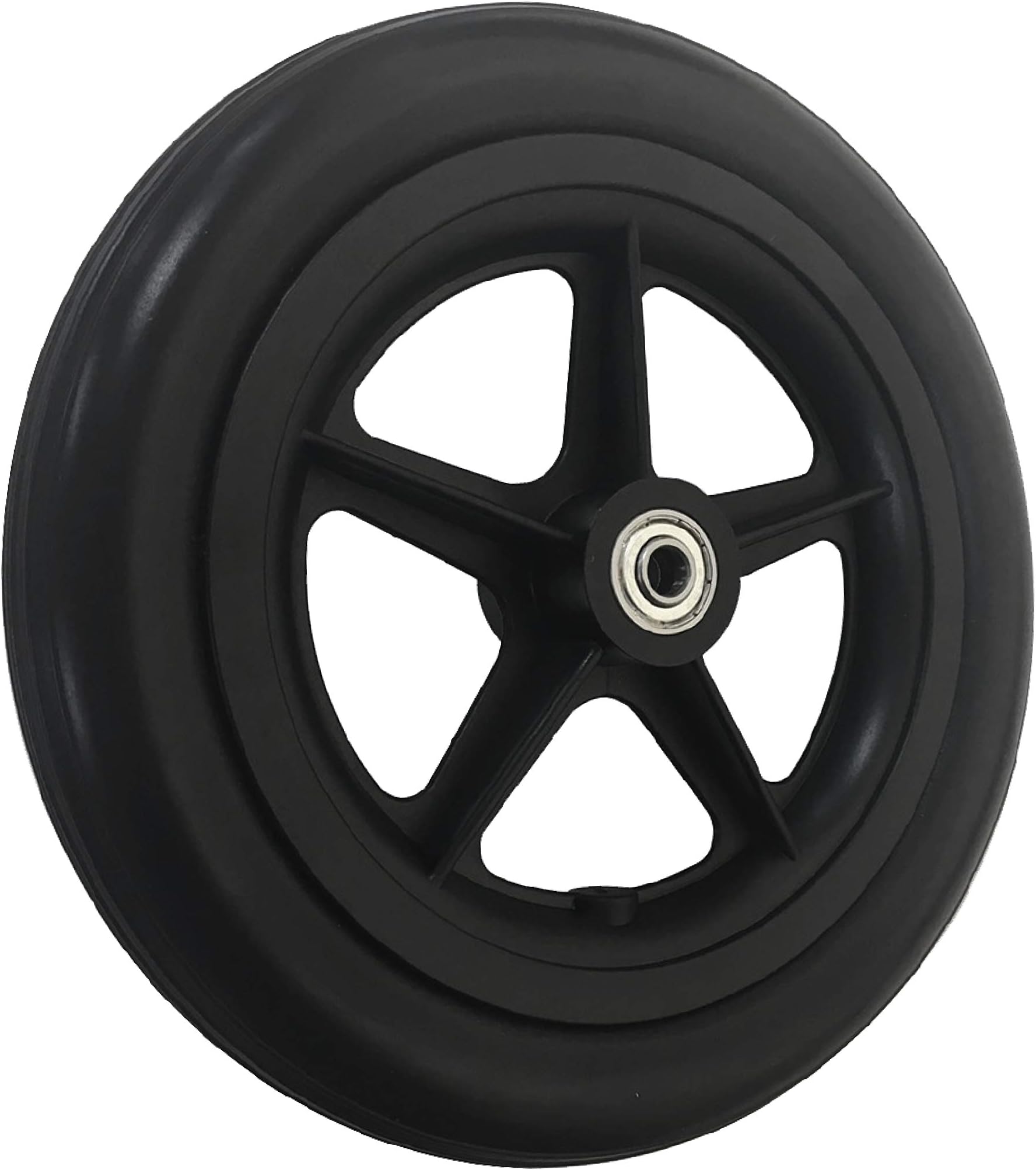 RIANT WHEELWheelchair Caster Wheels, 8"X 1.4", Solid, with 608 Bearing, Hub Wide 1.6 inch, PU Tires, one Pair