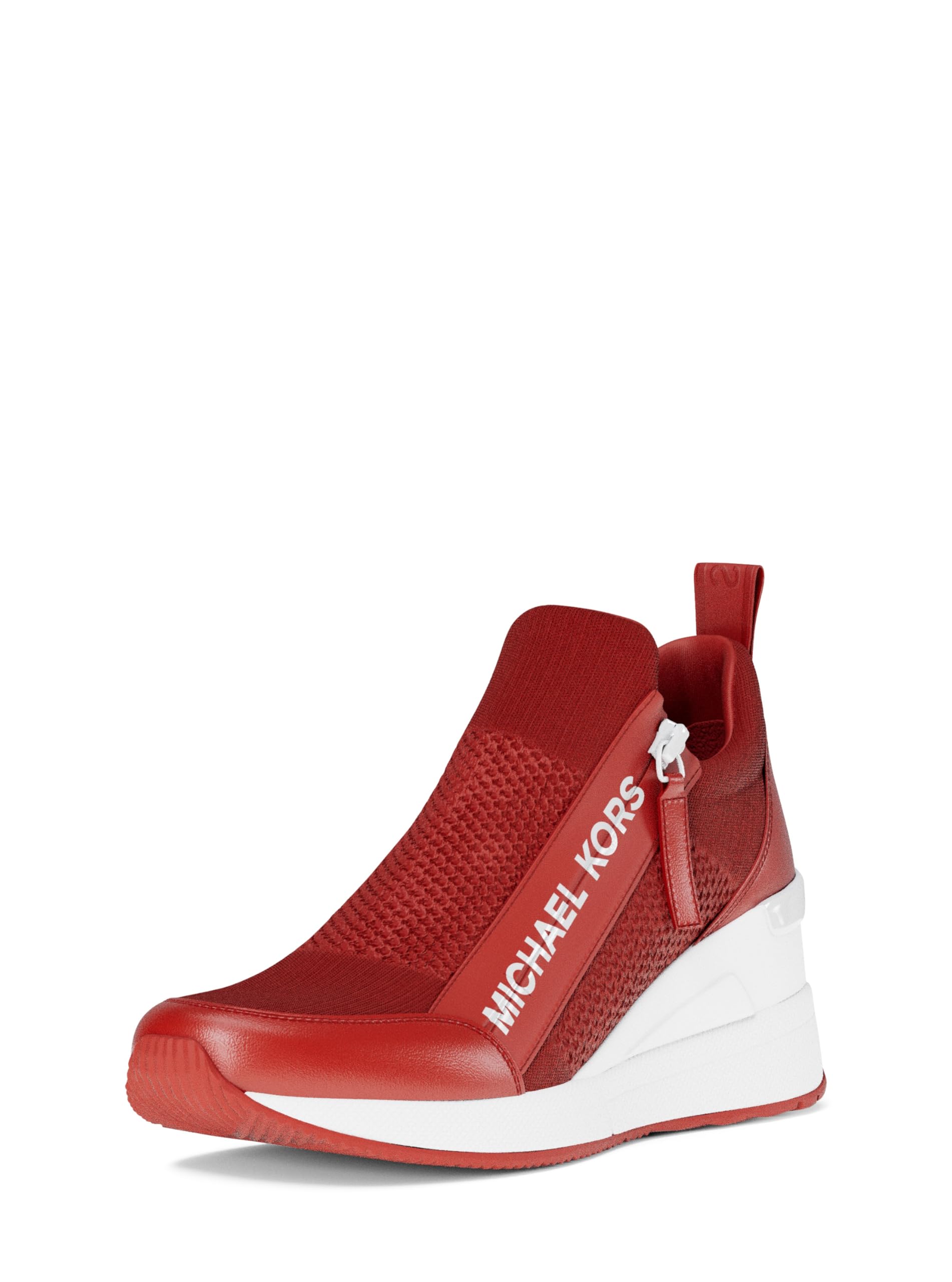 Michael Kors Women’s Willis Wedge Trainer, Crimson, 10