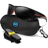 BLUPOND Day/Night Driving Glasses - Chopper - Night Driver Clearer Vision Motorcycle Riding Running Biking - TAC Anti Glare