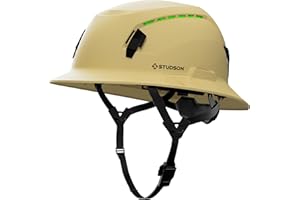 STUDSON SHK-1 Full Brim Safety Helmet: ANSI/ISEA Z89.1 Type II Compliant (R 2019), Lightweight & Breathable, NFC Emergency Contact Chip, One Size, Class C & E Protection