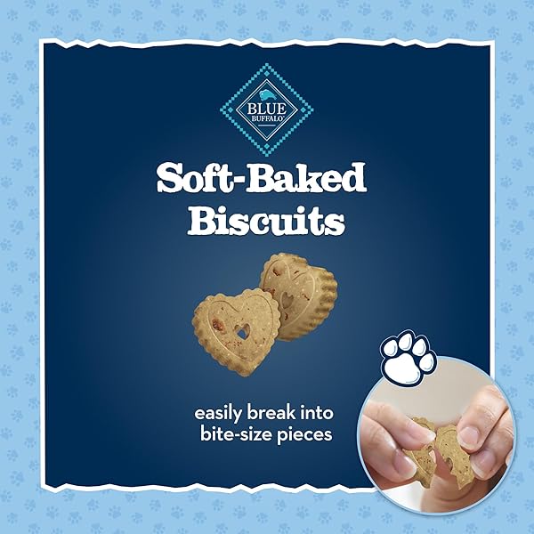BLUE BUFFALO BABY BLUE SOFT BISCUITS WITH DHA, NATURAL DOG TREATS FOR PUPPIES, GREAT FOR TRAINING, WITH CHICKEN & CARROTS, 8-OZ BAG