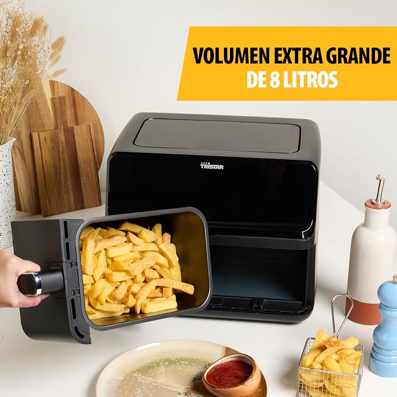 Airfryer Tristar com cesto duplo - 2 x 4 L de capacidade - 2700 W - 8 programas - temperatura ajustável por cesto