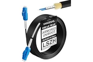 VANDESAIL 30M Uniboot LC to LC Single Mode Fiber Patch Cable,OS2 Outdoor Armored Fiber Optic Cable,SMF Duplex 9/125um LC-LC Jumper Optical Patch Cord 98.43FT,Length Option:30m-150m,OS2/OS1 Compatible