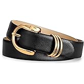 JASGOOD Women's Leather Belts with Gold Buckle Fashion Ladies Leather Waist Belt for Jeans Dress