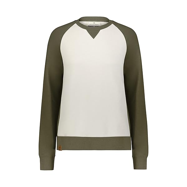 HOLLOWAY LADIES ALL-AMERICAN FLEECE CREW OLIVE HEATHER/BIRCH M