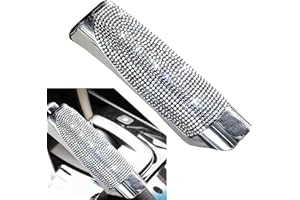 ijuicy Bling Car Handbrake Cover, Rhinestone Studded Parking Brake Lever Protective Cover, Hand Brake Decorative Cover, Universal for Most Cars (White)