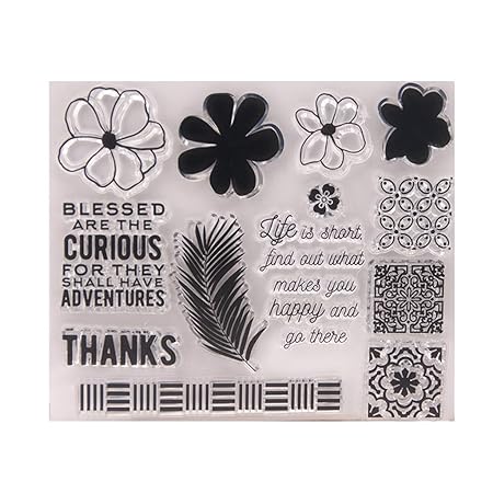 bulinglu Transparente Silikon-Stempel zum Aufkleben, für Scrapbooking, Karten zum Basteln und Dekorieren